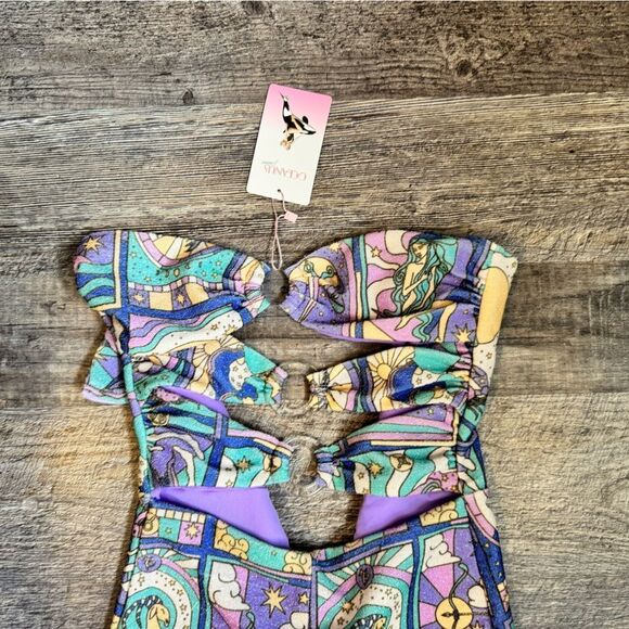 Eden Flattering Glitter Lurex Multi-Coloured Jumpsuit #21 - Picture 5 of 11